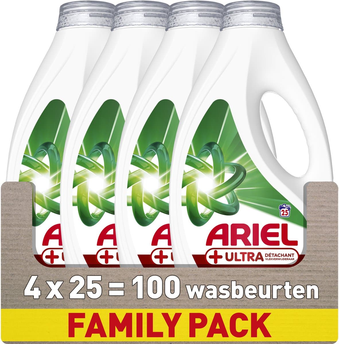 Ariel Vloeibaar Wasmiddel +Ultra Vlekverwijdering - 4 x 25 Wasbeurten — afbeelding 1