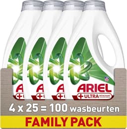Ariel Vloeibaar Wasmiddel +Ultra Vlekverwijdering - 4 x 25 Wasbeurten — thumbnail 1