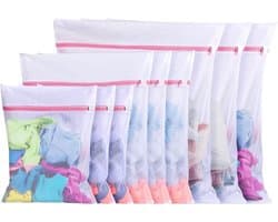Wasmachine Wasnetten Set van 10 Stuks – Grote Mesh Waszakken voor Kleding, Ondergoed en Babykleding (3 Maten)