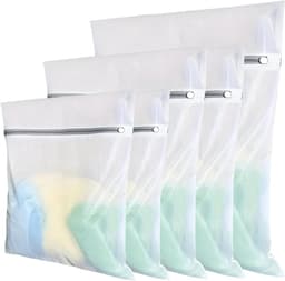 Set van 5 Wasnetten, Herbruikbare Waszak voor Reizen, Ideaal voor Blouses, Beha's en Sokken, Transparante Organiser met Rits — thumbnail 1