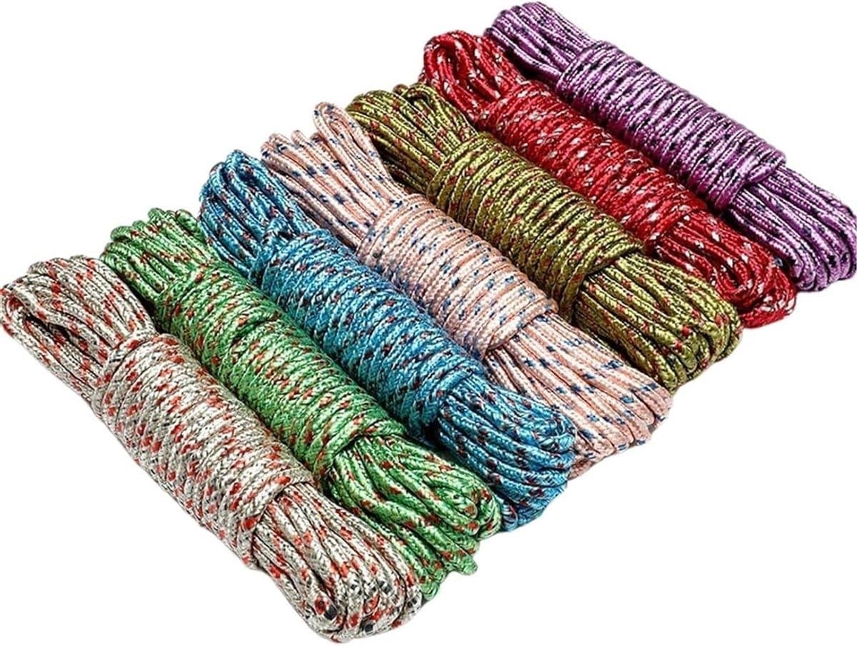 Waslijnen - Drooglijnen - Buiten Droge Kleding - Antislip Nylon Materiaal - 2 Stuks 9 Meter - Willekeurige Kleur — afbeelding 1