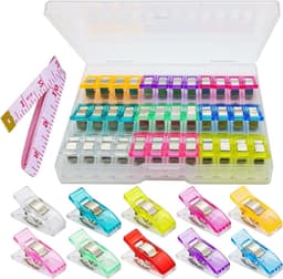 Naaiclips voor stof, pak van 40, Wonder Mini Klemmen, Quiltclips, Multi-Color Crafting Tools voor stof naaien binden knutselen. — thumbnail 1