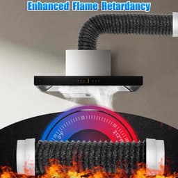 Ulisem - Droogafvoerslang - 10cm aluminium - 6 lagen folie - Inclusief rubberen ringen en 2 klemmen - Buigzaam en brandvertragend - Geschikt voor smalle ruimtes en wasruimte - Universele pasvorm - 1.5m/5ft — thumbnail 5