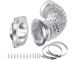 Ulisem - Magnetische droogafvoerconnector - Luchtdichte afdichting - 0.8 meter slang - 10 cm diameter - 2 slangklemmen - Eenvoudige installatie - Hittebestendig - Geschikt voor wasruimte en airconditioner