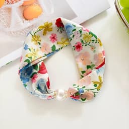 Sjaaltje - Scarf- Accessories - Dames- Bandana's- Halsdoek - Imitatie Zijde- Gekleurde - Bloemen - Magneet - Parel — thumbnail 1