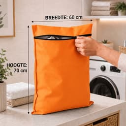 Waszak voor Huisdieren 2 Stuks - Pet Laundry Bag - Waszakken van Twill Polyester - Grote Waszakken met Rits - Voorkomt Dat Waszakken Verstopt Raken Door Dierenhaar - 70 x 60 cm - voor Honden en Katten - Oranje — thumbnail 5