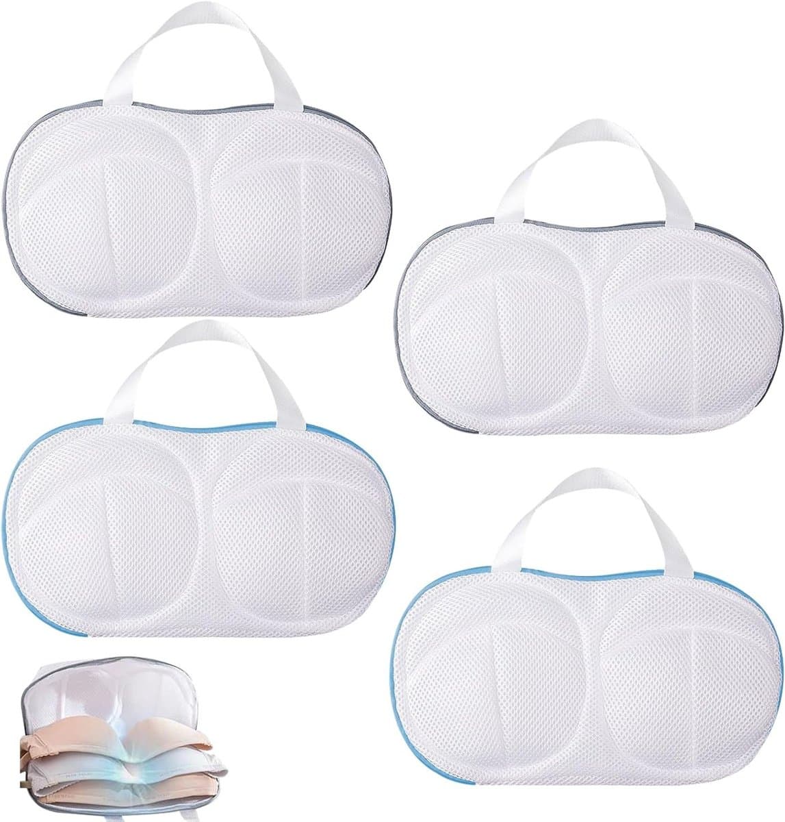 Set van 4 Wasnetten voor Bh's, Ondergoed en Delicate Kleding - Bescherming en Organisatie tijdens het Wassen — afbeelding 1