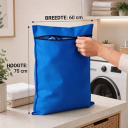 Waszak voor Huisdieren 2 Stuks - Pet Laundry Bag - Waszakken van Twill Polyester - Grote Waszakken met Rits - Voorkomt Dat Waszakken Verstopt Raken Door Dierenhaar - 70 x 60 cm - voor Honden en Katten - Blauw — thumbnail 5