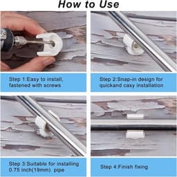 Tv-lade vervangende clips - 1-inch U-haak - PVC waterpijpklemmen - Talon-klemmen - Pijpondersteuning - Geschikt voor 19 mm OD-pijp - Plastic socket om overeenkomstige buizen te repareren (20 pakken) — thumbnail 2