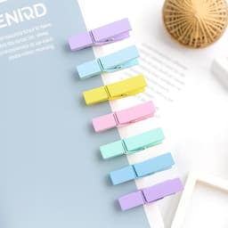 Houten Wasknijpers - Fotoklemmen Jute - Decoratie Ophangen - Pastelkleurig Hout - 7 cm - Pastel — thumbnail 3