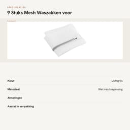 Dailygoods- Waszakken Set van 9 - Waszakken met Ritssluiting - Waszakken voor Wasmachine - Waszakken voor Ondergoed - Waszakken voor Handdoeken - Lichtgrijs Polyester - Wasnetjes — thumbnail 3