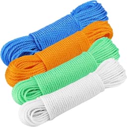 Waslijn Nylon - Droogrek Buiten - Kleding Drogen - Weerbestendig Materiaal - 20 Meter - Oranje — thumbnail 3