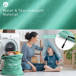 Dailygoods- Reiswaszak Waterdicht - 2 Stuks - Opvouwbaar - Waszakken voor Wasgoed - Praktische Maten 60x45cm/55x35cm - Scheurvast Materiaal - Waszak — thumbnail 2