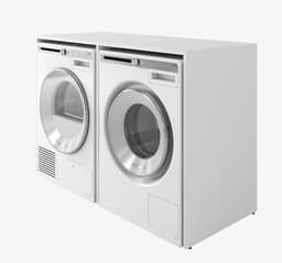 PLATAN ROOM Washing Machine Cabinet, 130 cm Wide, Upper Building Cabinet, Washing Machine or Tumble Dryer, Cabinet for Bathroom (65 cm Deep, Matt White) — thumbnail 1