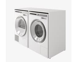 PLATAN ROOM Washing Machine Cabinet, 130 cm Wide, Upper Building Cabinet, Washing Machine or Tumble Dryer, Cabinet for Bathroom (65 cm Deep, Matt White)