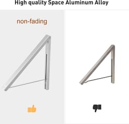 Dailygoods- Vouwen Hanger Ruimtebesparend - Intrekbare Muur Houder - Kledinghanger Antislip - Ideaal voor Kleine Ruimtes - Tot 27 kg Belastbaar - Eenvoudig Opvouwbaar - Muurhanger — thumbnail 3