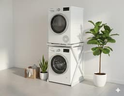 SERALUXE - Wasmachine Kast - Wasmachine Verhoger- Metaal - Wit - Universeel Wasmachine en Droger Kast - Wasmachine Ombouw - Wasmachinerek - Wasmachine Sokkel- Robuust - Stabiel - Stevig - Anti Vibratie — thumbnail 4