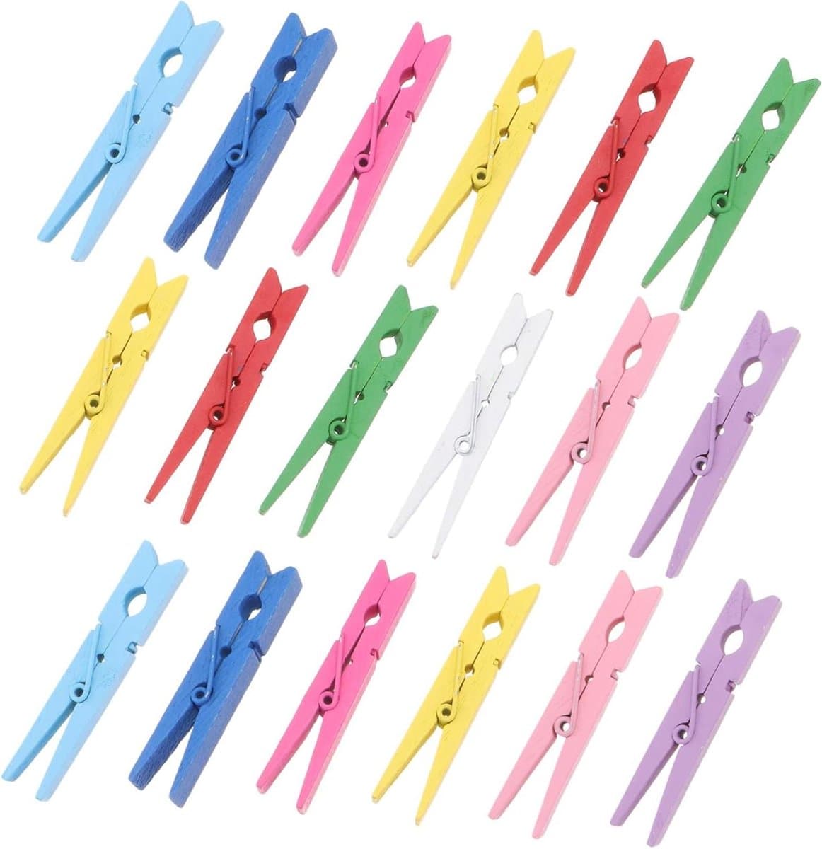Houten Clips - Mini Knijpers - Foto Decoratie - Stevige Constructie - 40 Stuks - Willekeurige Kleuren — afbeelding 1