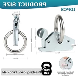 10 stuks combi-sjorogen voor aanhangers, 61 mm e-track sjorrails, ladingbeveiliging en eindmontage met φ39 mm ring, ideaal voor vrachtwagens en auto's — thumbnail 3