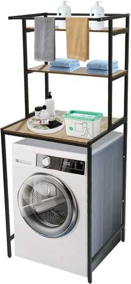 A.U.D Essentials - Wasmachine rek - Wasmachine kast - Wasmachine ombouw - Wasmachine en droger werkblad - 3 laags - Wit - 176.5 x 60 x 65 CM — thumbnail 5