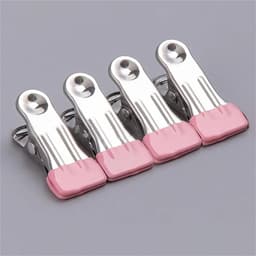 Wasknijpers set - Kledinghangers klemmen - Was drogen - Roestvrij staal - 50 stuks - Roze — thumbnail 2