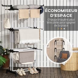 Innovastore Droogrek - Wasrek - Droogtoren - Droogrek inklapbaar - Kledingdroogrek - Binnen&Buiten - 70kg draagvermogen - Zilver — thumbnail 5