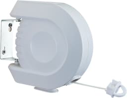 Metaltex - Lundy - Uittrekbare Waslijn - Wanddroger - 15m Drooglengte - Automatisch Oprolsysteem - Inclusief Montagemateriaal - Wit — thumbnail 1