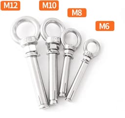 Ring Hijs Bout - Expansie Anker - Zware Lasten Verankeren - Roestvrij Staal 304 - M14x120mm - Zilverkleurig — thumbnail 5