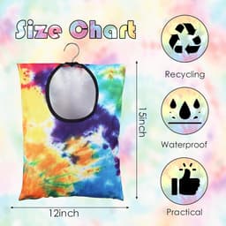 Wasknijper Tas - Kleding Pin Houder - Wasgoed Opbergen - Met Draaibare Hanger - 38 x 28 cm - Tie-dye — thumbnail 3