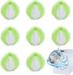 Set van 8 anti-haarballen voor wasmachine, verwijdert dierenharen, herbruikbaar, filterballen voor haren en haren voor katten, honden, wasaccessoires, verwijdert alle haren en pluisjes — thumbnail 1