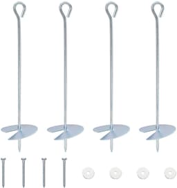vidaXL - Aardanker - 4 - pcs - Zilverkleurig - Ø10 - x - 40 - cm - Gegalvaniseerd - Metaal — thumbnail 1