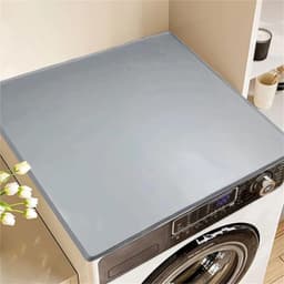 Bovenste afdekking voor wasmachine en droger, siliconen mat voor wasmachine en droger, bovenste bescherming, antislip, krasbestendig, werkblad afdekking voor bijkeuken, hittebestendig (grijs, L) — thumbnail 5