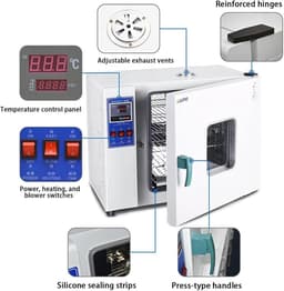 Droogoven - Verwarmingsoven - Laboratorium Drogen - Constante Temperatuur - 15L - Zwart — thumbnail 3