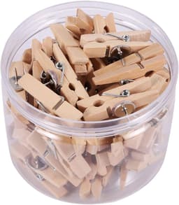 Houten Clips - Duwspelden Punaises - Foto's Bevestigen - Natuurlijke Kleur - 50 Stuks - Houtkleur — thumbnail 3