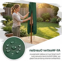 Roterende drogerhoes van 600D Oxford-stof, waterdicht en weerbestendig, voor kledinglijn 165 x 16 x 16 cm (groen) — thumbnail 2