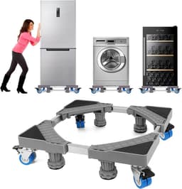 Wasmachine Verhoger op Wielen – Verstelbaar Onderstel – Anti-Trilling – 300 kg – 41,5-65 cm — thumbnail 1