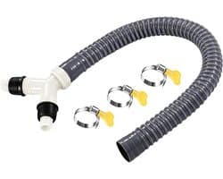 Wasmachine Afvoer T-stuk - Afvoer Adapter - Efficiënt Waterbeheer - Terugslagklep Functie - 20 cm Slang - Grijs