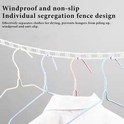 Waslijn met haken - Kledinglijn buiten - Kamperen en reizen - Winddicht en sterk - 5 meter lang - Grijs — thumbnail 4