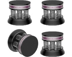 Luidspreker Isolatie Voeten - Schokdempers Veer - Trillingen Dempen - CNC Gefreesd Aluminium - 38.5 x 43 mm - Zwart