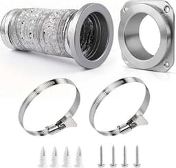 110mm Luchtafvoerslang - 0.8m - Magnetische Bevestiging - Inclusief 2 Slangklemmen - Flexibele Ventilatieslang Buis - Flexibel Afzuigkap Wasdroger Lucht Afvoer Slang - Magnetische Afvoerslang Voor Wasdrogers — thumbnail 1