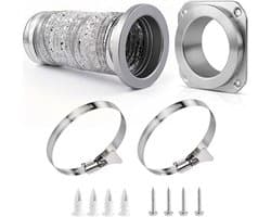 110mm Luchtafvoerslang - 0.8m - Magnetische Bevestiging - Inclusief 2 Slangklemmen - Flexibele Ventilatieslang Buis - Flexibel Afzuigkap Wasdroger Lucht Afvoer Slang - Magnetische Afvoerslang Voor Wasdrogers