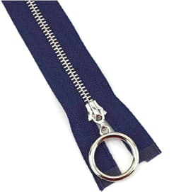 Metalen vervangende naaiende nylon ritsen, 5 stuks metalen ritsen sterke ritsen kleurrijke ritsen(Dark Blue,Open End 40Cm) — thumbnail 1