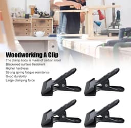 4 stuks rek - veerclips - fixeerklem - wasknijper - doekfixeerklem - tentfixeerklem - metalen klem - antislip - winddicht - waterdicht - opbergaccessoires - geschikt voor kleding, doeken, tentdoeken (zwart, 11*8cm) — thumbnail 5