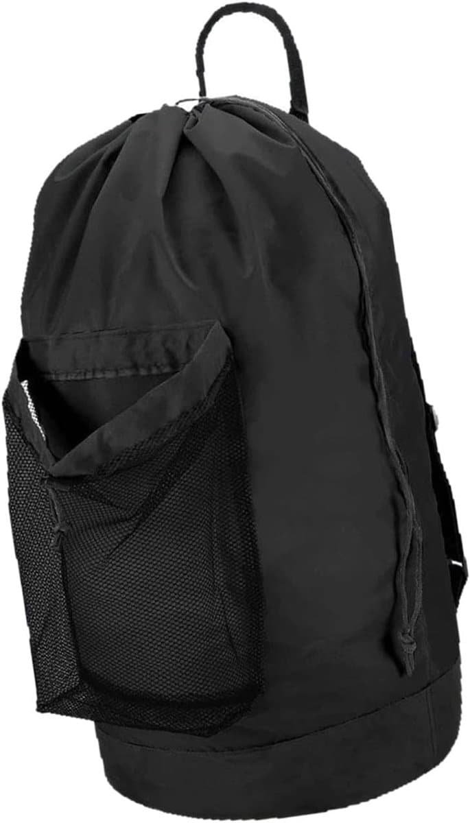 Waszak - Reiswaszak - Met trekkoordsluiting - Oxford-stof - Waszakken voor wasgoed - Reistas voor vuile was - Ideaal voor kamperen en reizen - 33 cm x 73 cm - Zwart — afbeelding 1