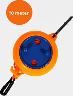 Uittrekbare Waslijn - Draagbare Lijn - Was Drogen Buiten - Verstelbare Lengte - 10 Meter - Oranje — thumbnail 1