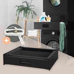 Tussenstuk voor wasmachine en droger – Universeel tussenbouwframe met lade 60,5x54 cm in zwart ML design — thumbnail 4