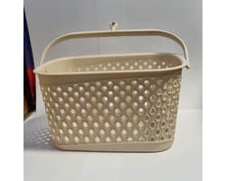 Wasknijpermandje kunststof beige