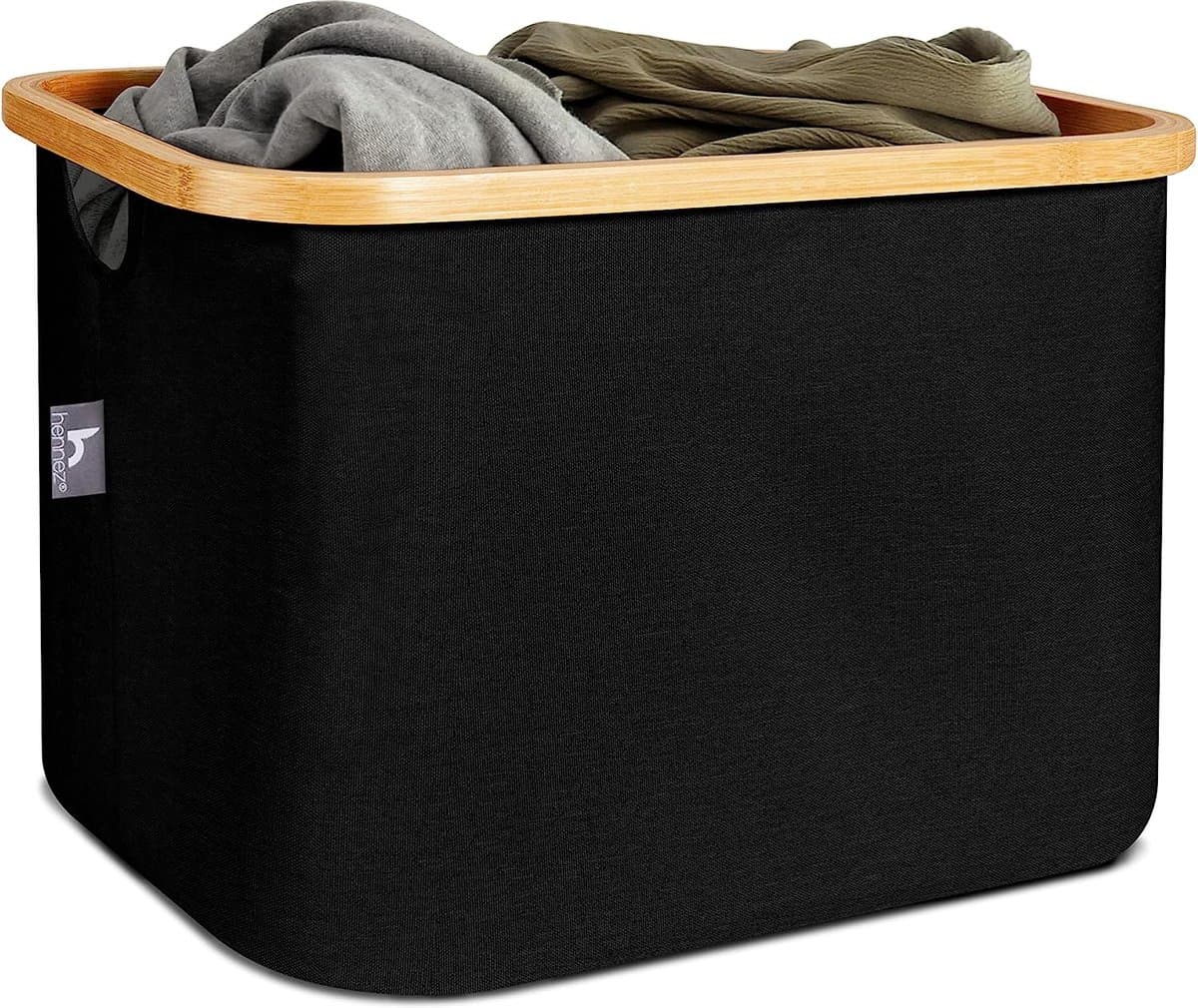 Hennez Laundry Basket Opbergmand 40L zonder deksel - Ikea plank geschikt Laundry Collector - Laundry Bag Rectangular Oxford Fabric and Bamboo Laundry Basket Foldable — afbeelding 1