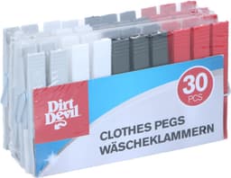 Dirt Devil Kunststof wasknijpers - 30x knijpers - Rood/zwart/wit/grijs - 7 cm - kunststof — thumbnail 2
