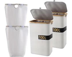 2pec × 100 L wasmand met deksel, wasmand, opening in twee richtingen, wasmandverzamelaar Wasmand met deksel, wasmanden